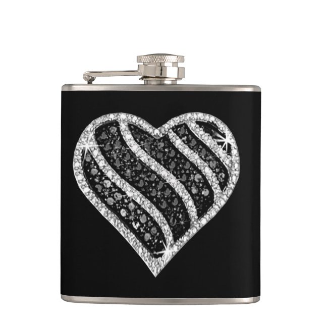 Black Diamond Heart Flask (Front)