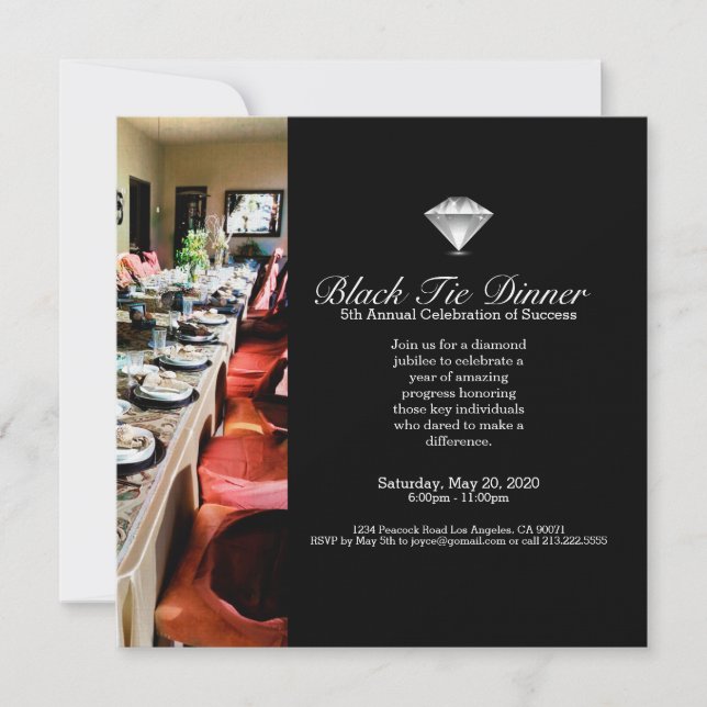 Black Diamond Jubilee Banquet Dinner Invitation (Front)
