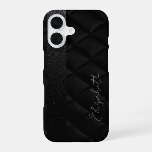 Black Diamond Pattern iPhone 16 Case