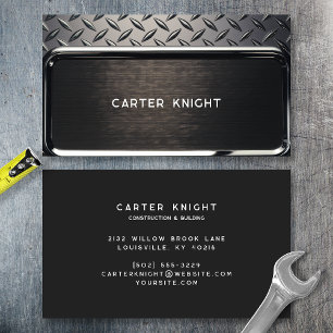 Black Diamond Plate Steel Business Card
