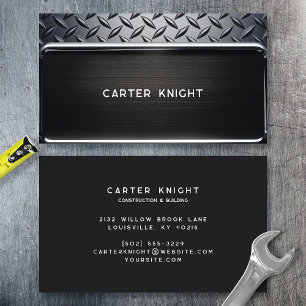 Black Diamond Plate Steel Industrial Business Card
