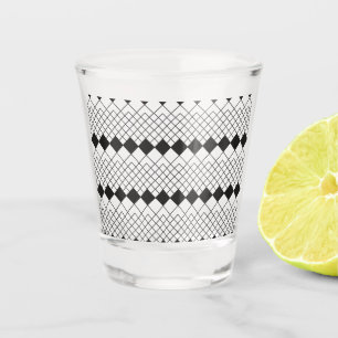 Black diamond shapes pattern shot glass