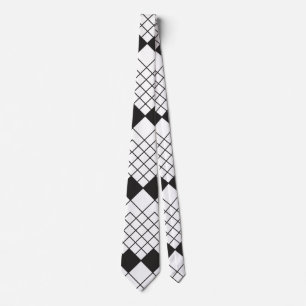 Black diamond shapes pattern tie