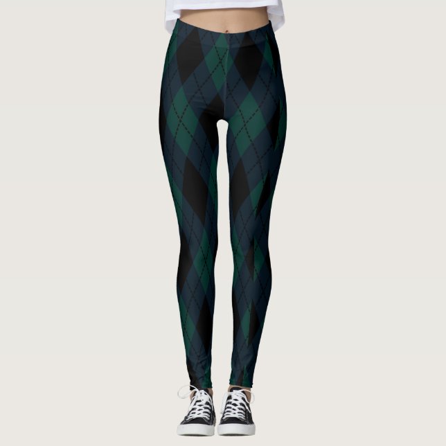 Black Diamond Tartan Leggings (Front)