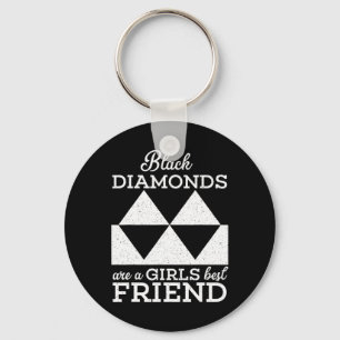 Black Diamonds Are A Girls Best Friend Funny Skiin Key Ring