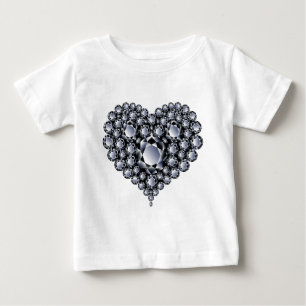 Black Diamonds Heart Gems Baby T-Shirt