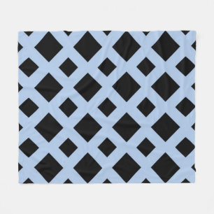 Black Diamonds on Light Blue Fleece Blanket