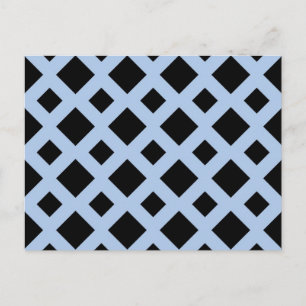 Black Diamonds on Light Blue Postcard