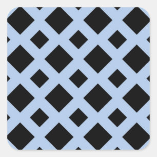 Black Diamonds on Light Blue Square Sticker