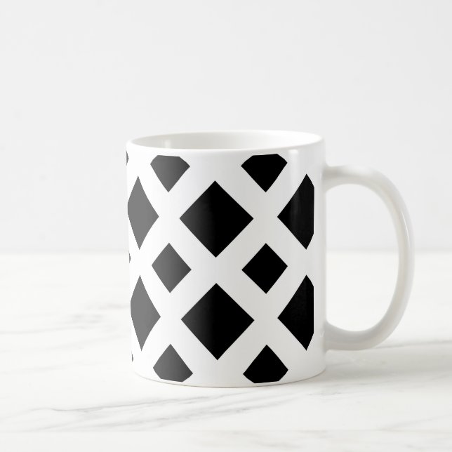 Black Diamonds on White Coffee Mug (Right)