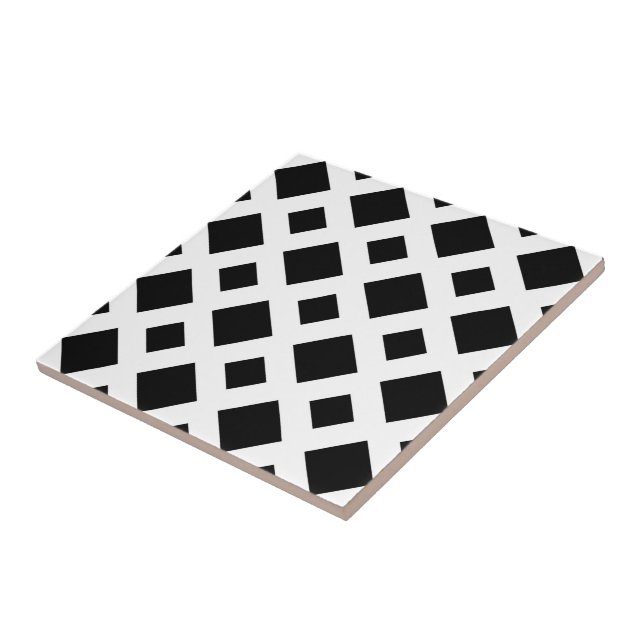 Black Diamonds on White Tile (Side)