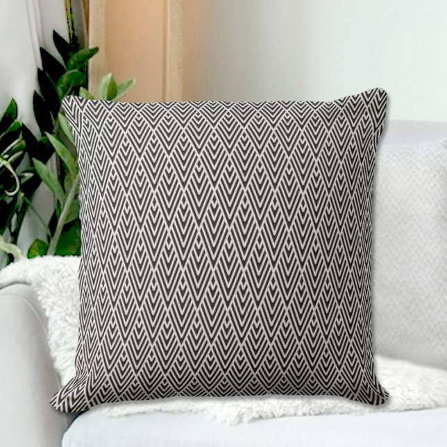 Black Diamonds Pattern Throw Pillow (Creator Uploaded)