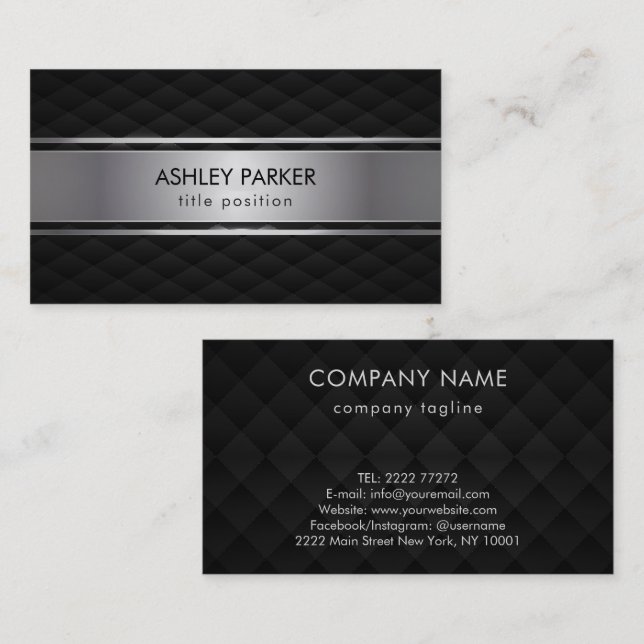 Black Diamonds Shapes Background  Business Card (Front/Back)