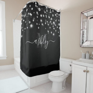 Black Diamonds Shower Curtain