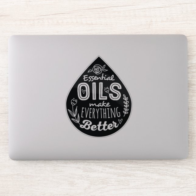 Black Die Cut Essential Oil Drop (Computer)