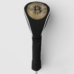 Black Digital Bitcoin Logo  Golf Head Cover
