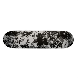 Black Digital Camouflage Skateboard Pro