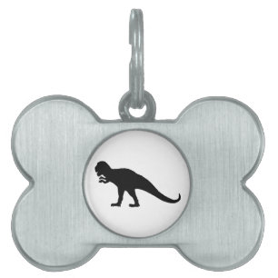 Black Dinosaur Pet Name Tag