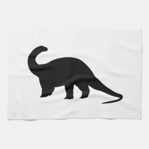 Black Dinosaur Tea Towel