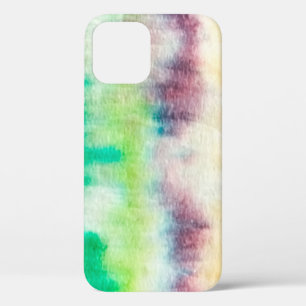 Black Dirty Art Paint. Shibori Pattern. Pink Brush iPhone 12 Case