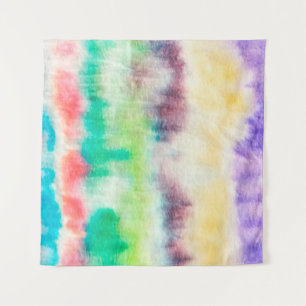 Black Dirty Art Paint. Shibori Pattern. Pink Brush Tapestry