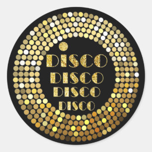 black, disco party , thank you tag