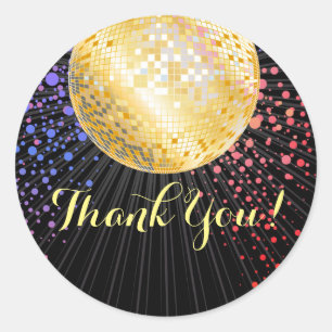 black, disco party , thank you tag