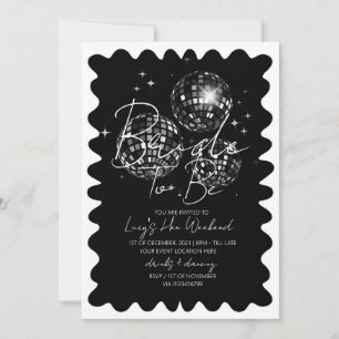 Black Disco Theme Bachelorette Weekend Itinerary  Invitation