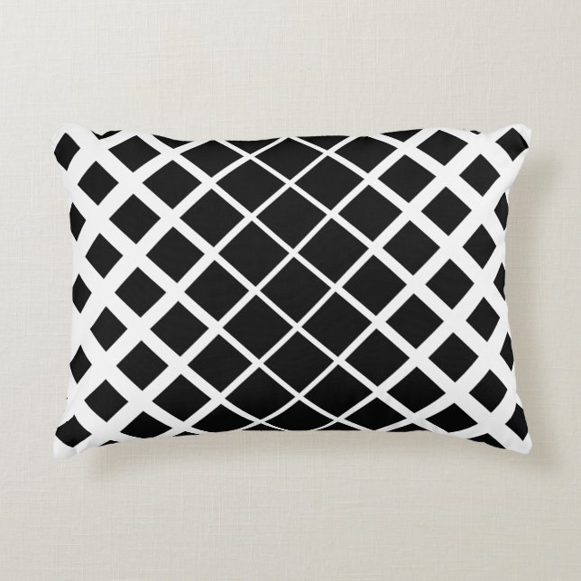 Black Disolving Square Block Pattern Decorative Cushion (Front)