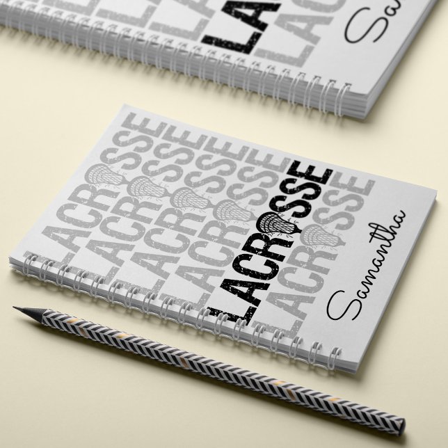 Black Distressed Lacrosse Word Notebook (Creator Uploaded)
