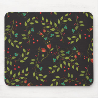 Black Ditsy Floral Mouse Pad