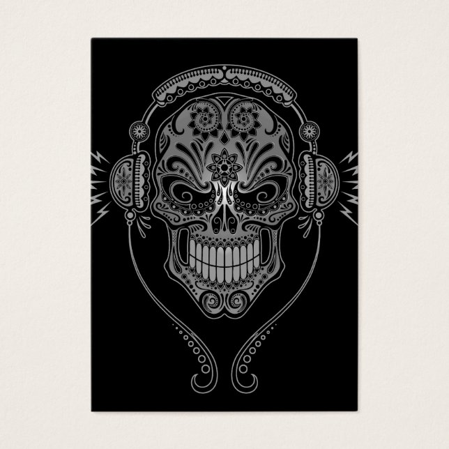 Black DJ Sugar Skull (Front)
