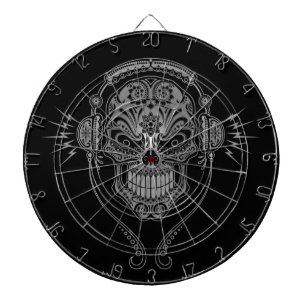 Black DJ Sugar Skull Dartboard