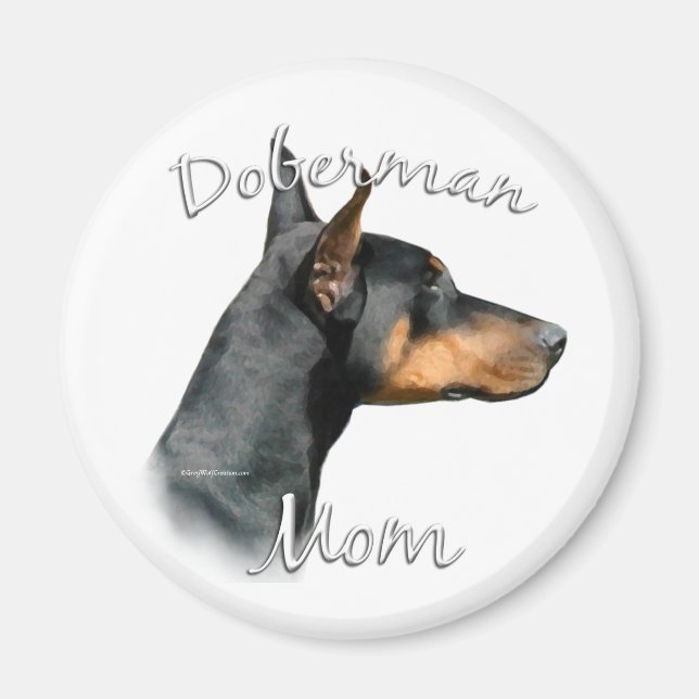 Black Doberman Mum - Magnet (Front)