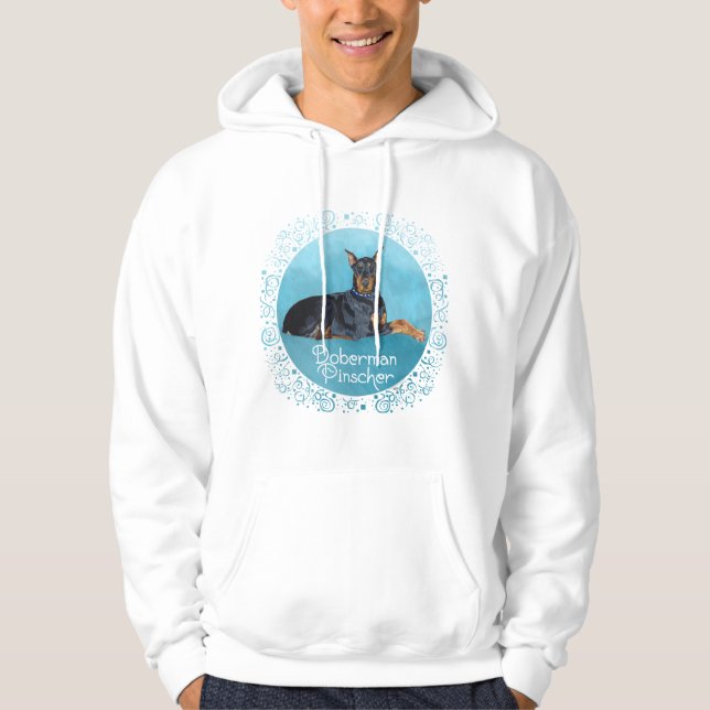 Black Doberman Pinscher Hoodie (Front)