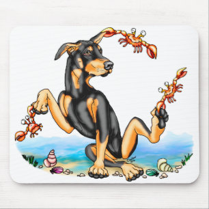 Black Doberman Pinscher Kinda Crabby Mouse Pad