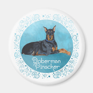 Black Doberman Pinscher Magnet