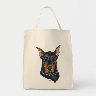 Black Doberman Pinscher Tote Bag