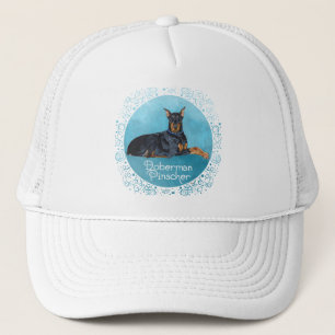 Black Doberman Pinscher Trucker Hat