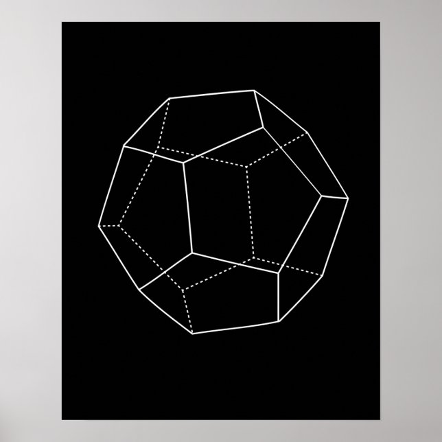 Black Dodecahedron Poster (Front)