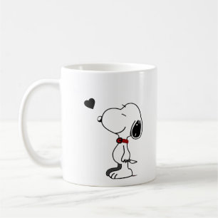 Black Dog And Heart Happy Coffee Mug