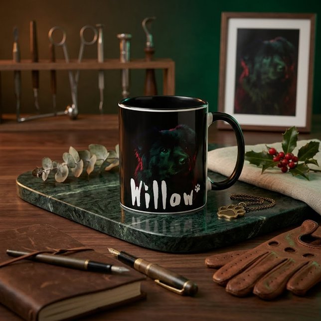 Black Dog Artistic Portrait Coffee Mug (Creator Uploaded)