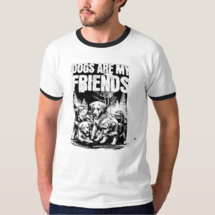 Black Dog design Style: Men's Basic Ringer T-Shirt