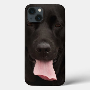 Black dog face iPhone 13 case