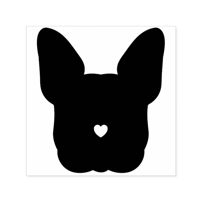 Black Dog Face French Bulldog Self-inking Stamp (Design)