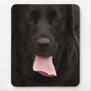 Black dog face mouse mat