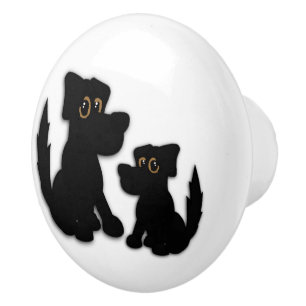 Black Dog Family Ceramic Knob