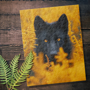 Black dog jigsaw puzzle
