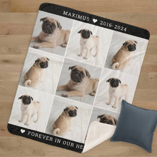 Black Dog Memorial Photo Collage Keepsake Sherpa Blanket
