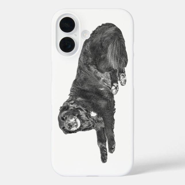 Black Dog Outline Case with Fall Flair (Back)